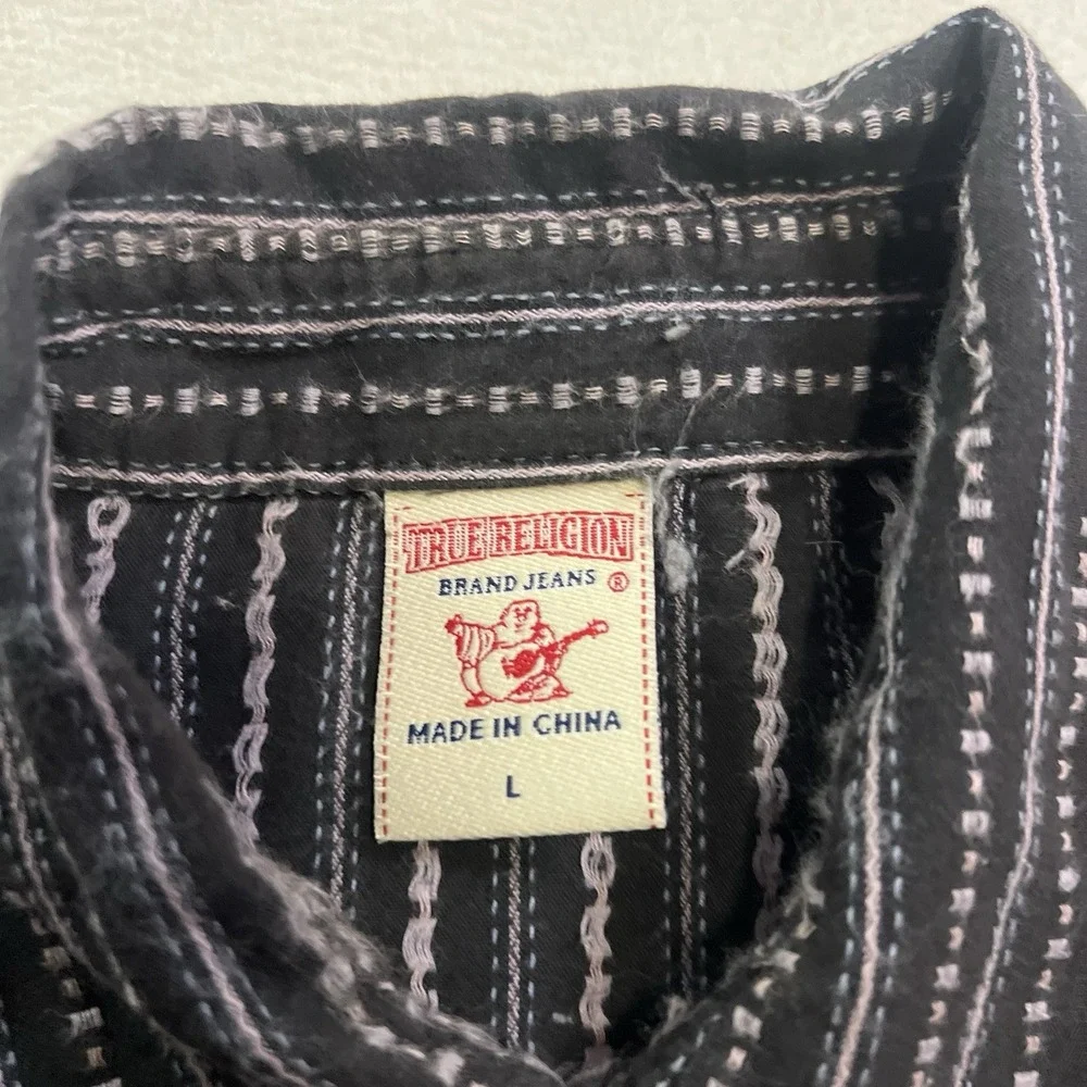 True Religion Western Shirt Men's Large Wabash Long Sleeve Button Up Pearl Snap